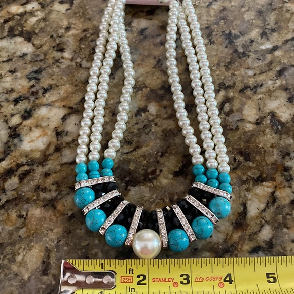 Necklace with stones and pearls. - Picture 7 of 7